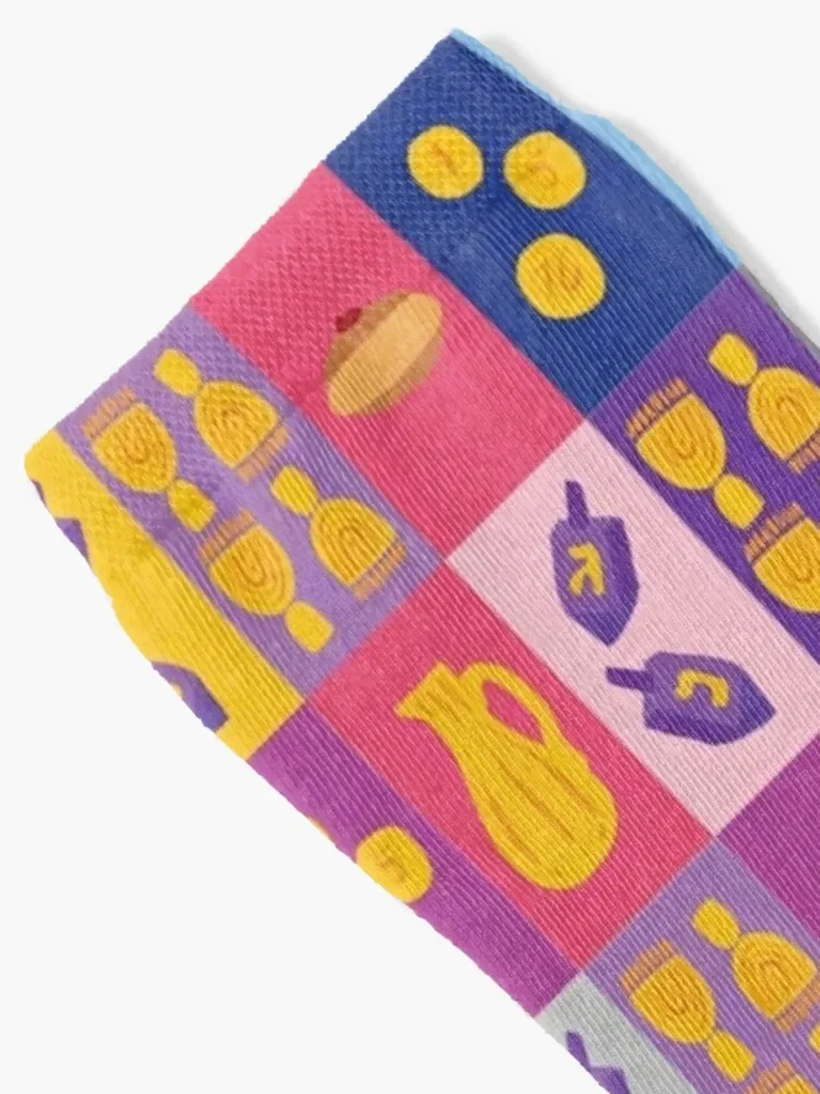 Chanukah Smorgasbord - Pinks Pop Art Grid Socks luxury shoes Socks Man Women's