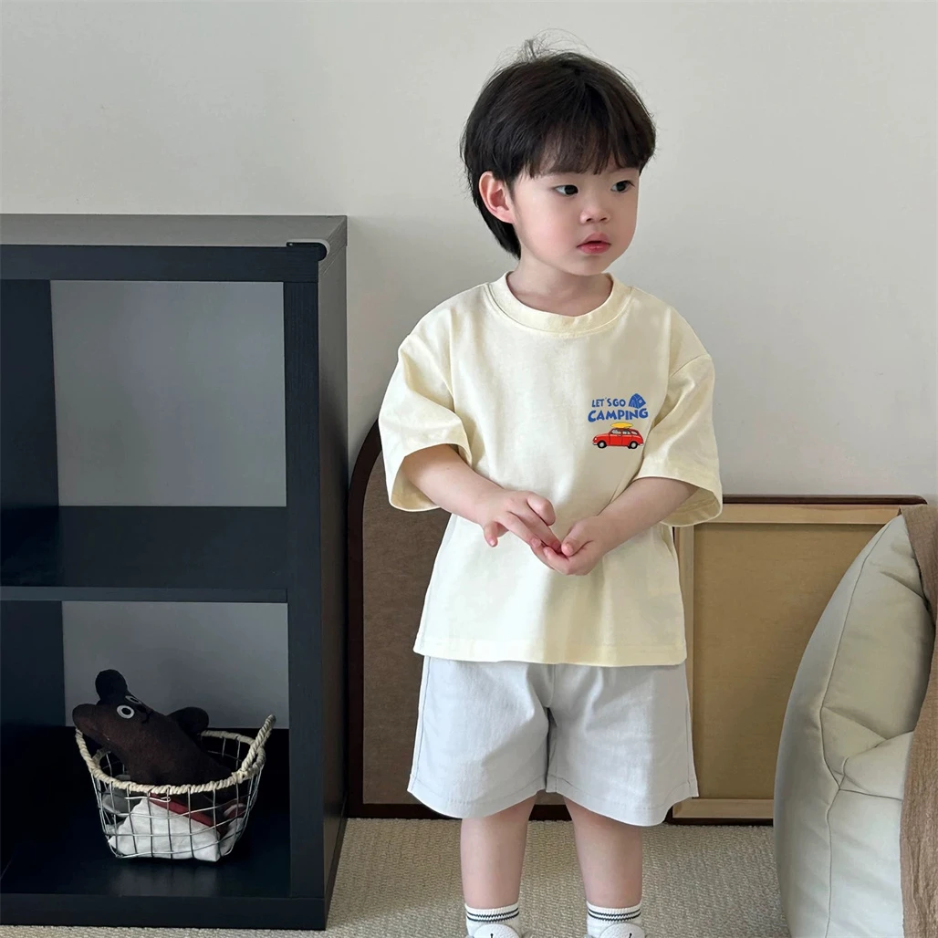 Summer Clothes Boys Trendy Tshirt Short-sleeved Tops 1-7Age Child Short-sleeved Tops Kids New Design Loose Fashion Casual Tees