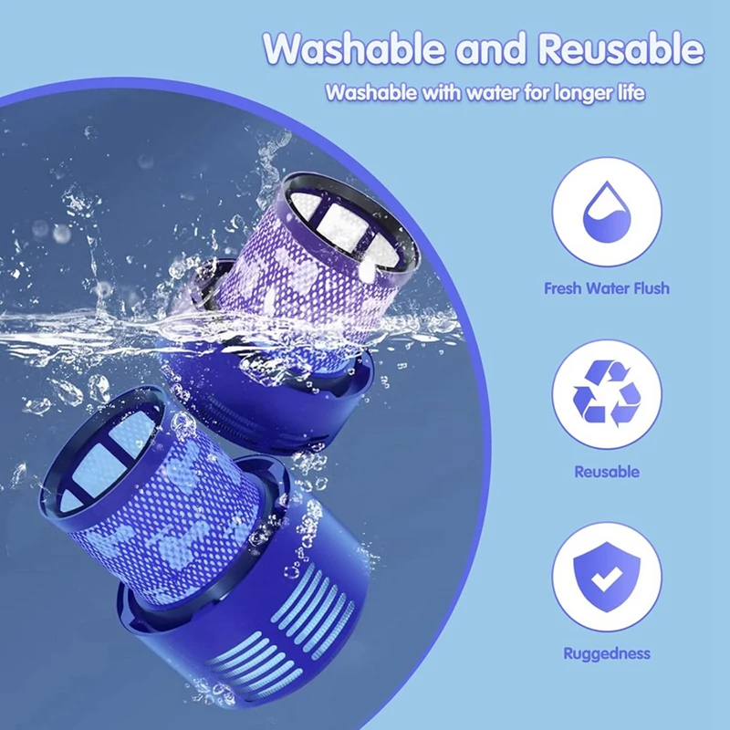 JDZD-เปลี่ยนไส้กรอง Hepa สําหรับ Dyson V12 Detect Slim Absolute V12 Detect Slim เครื่องดูดฝุ่นเปลี่ยนชิ้นส่วน 971517 -01