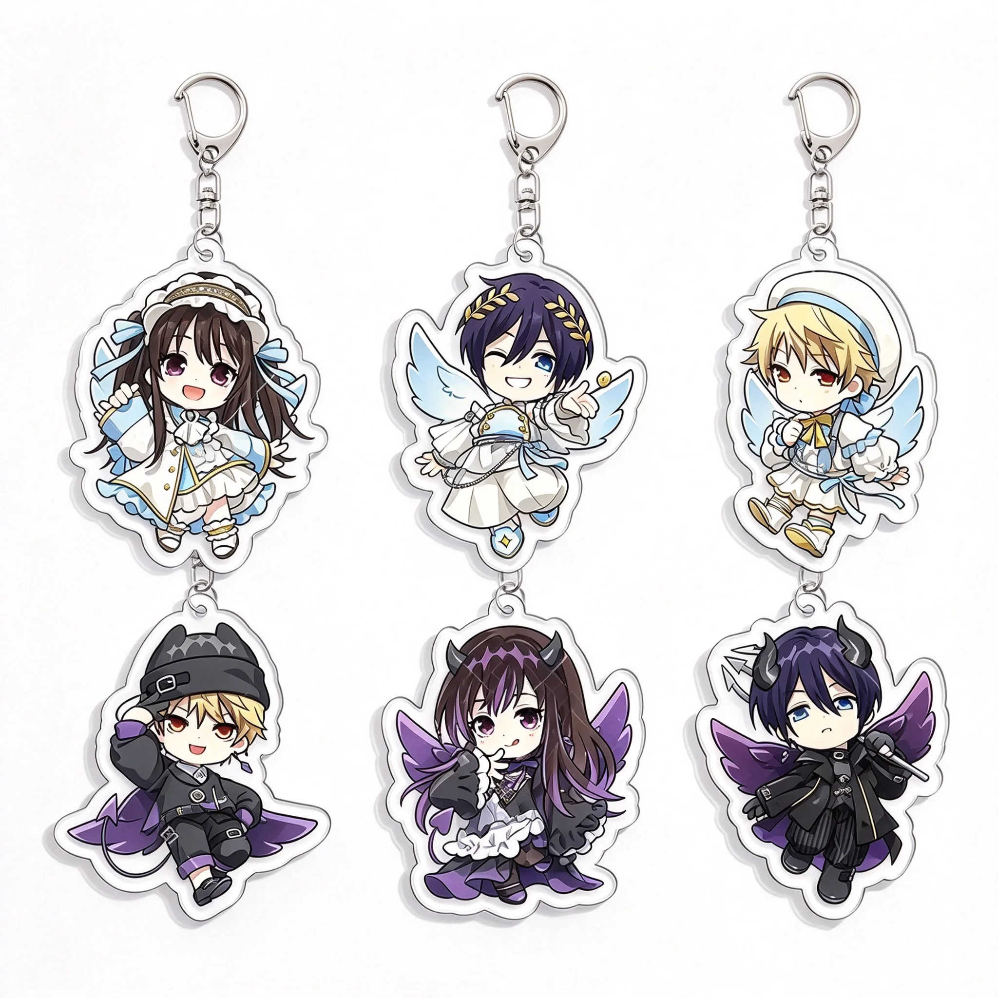 Anime  Noragami Yukine Angels and Demons Ver Q-Style Acrylic Pendant Keychains Bag Decorations Gifts For Friends