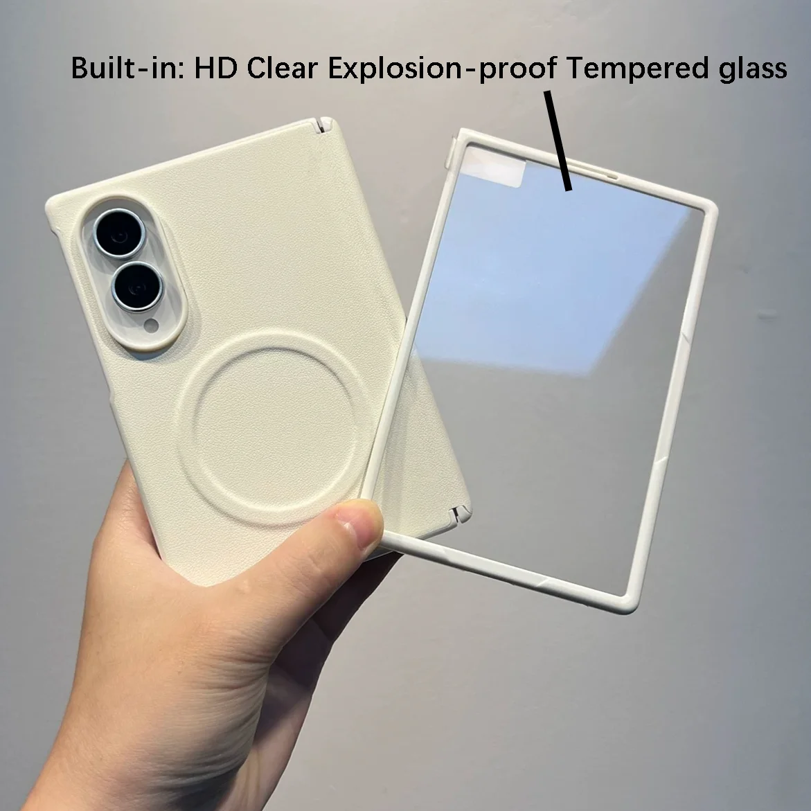 Case For Samsung Galaxy Z Fold 8 PU Leather Wireless Charge Magnetic Cover For Galaxy Z Fold 8 Wide Screen Protector Shell