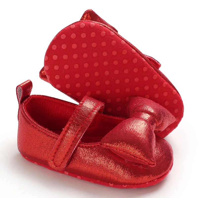 أحذية الأميرة المريحة باللون الأحمر المنفوش من عمر 0 إلى 12 شهرًا للفتيات الصغيرات في الأماكن المغلقة وحفلات المشي وعيد الميلاد #3