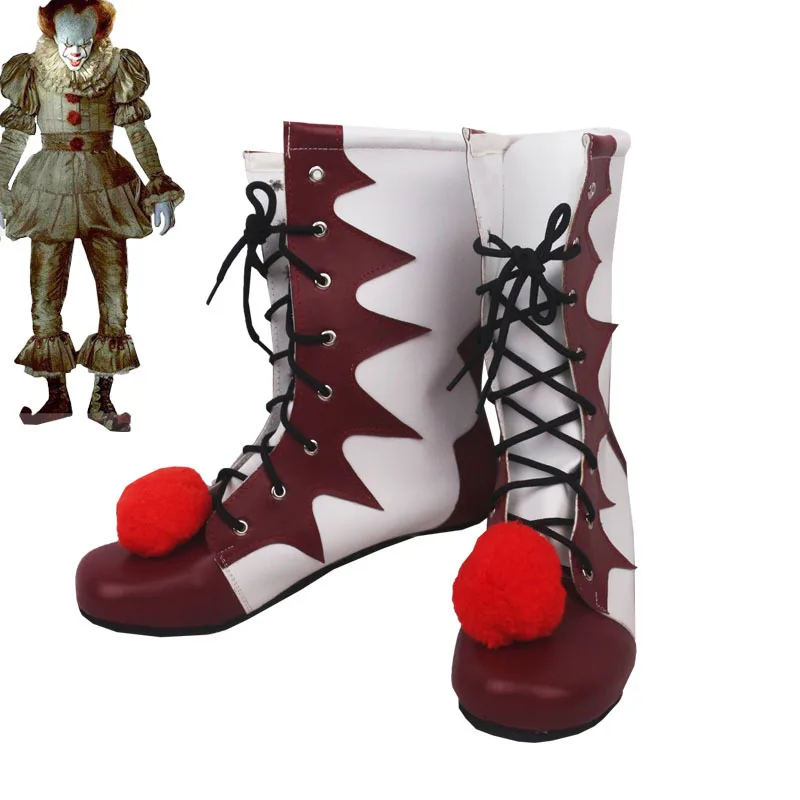 Pennywise Shoes Cosplay Scary Clown Boots Men Custom Halloween Christmas Costumes Accessories