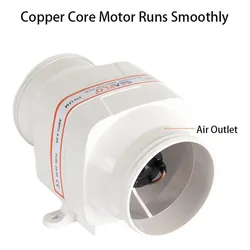 Touring Car In-Line Bilge Blower Fan DC 12V 4 Blade Marine Boat RV Air Exhaust White SFIB1-130-016 Boat Accessories 130CFM