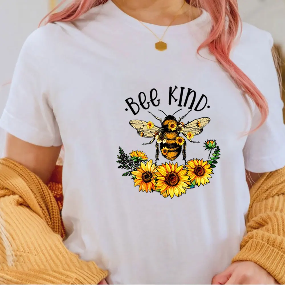 

Bee Kind Be Kind Tee New Arrival Bees Shirt 100%Cotton Women Tshirt Unisex Funny Summer Casual Short Sleeve Top Kindness Shirt