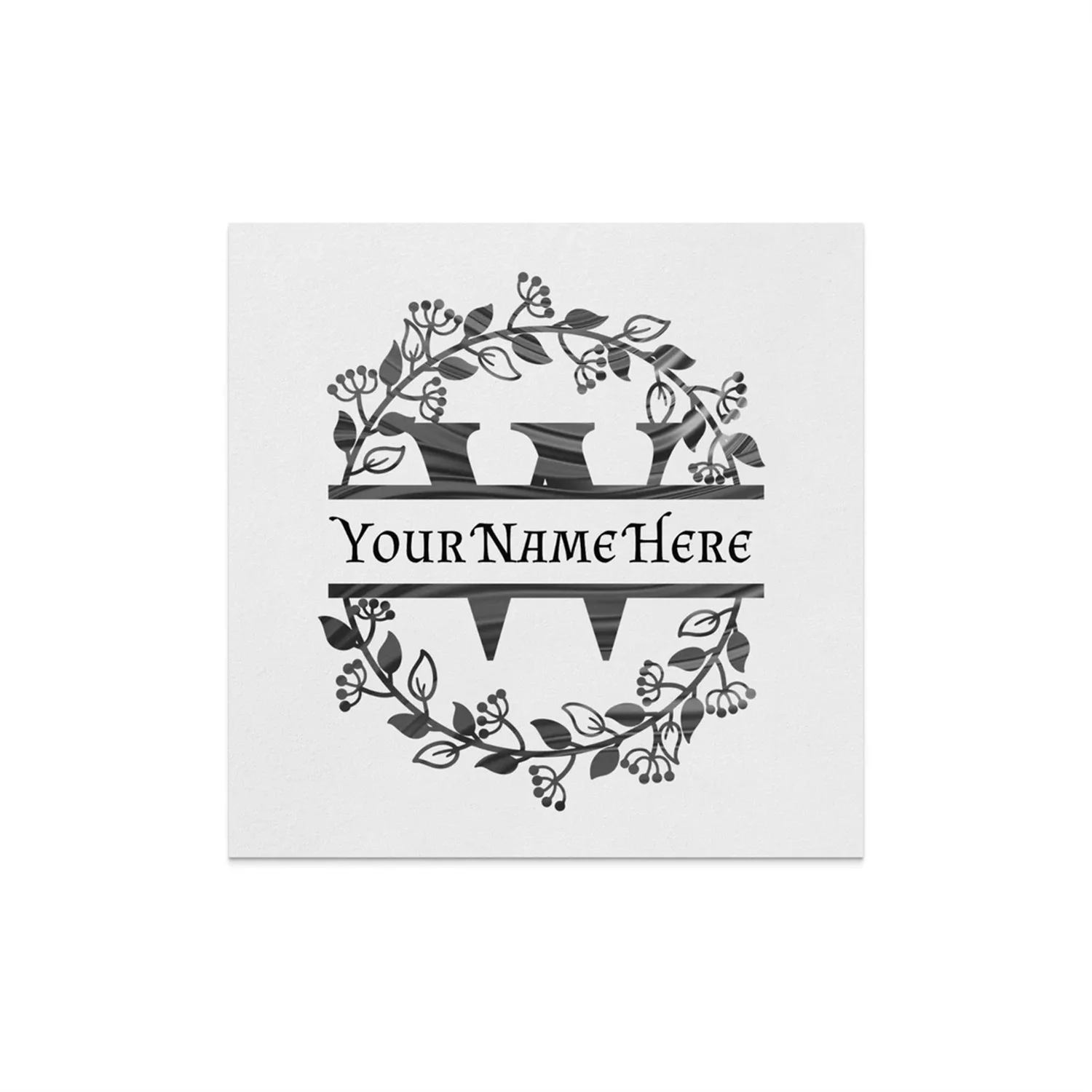 

50 PCS Personalized Wedding W Napkins, Custom Monogram Napkins, Luncheon and Cocktail Size Napkins, Floral Design Napkins, Party