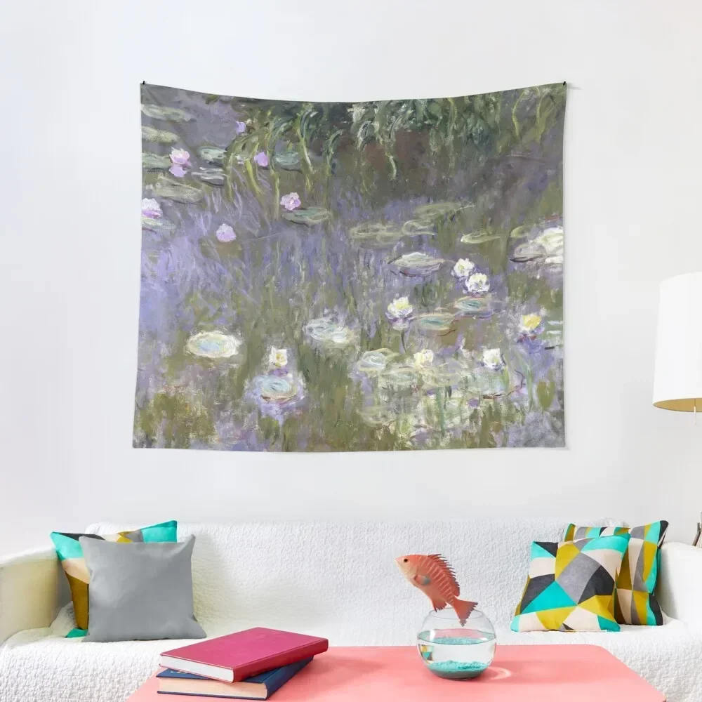 

Claude Monet - Water Lilies - White & Green Tapestry Decorative Wall Wallpaper Bedroom Tapestry