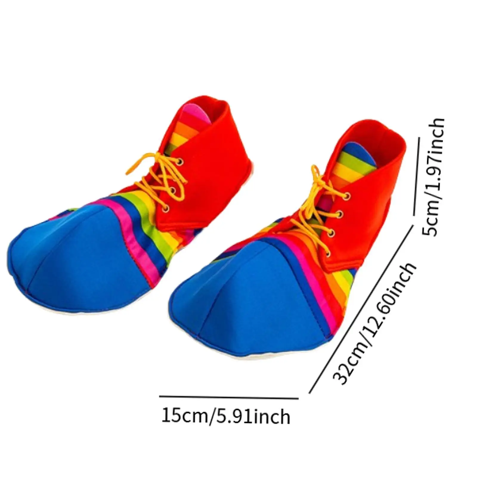 라운드 헤드 광대 신발 여러 가지 빛깔의 줄무늬 댄스 파티 소품 재미 있은 서커스 소품 카니발 할로윈 무대 공연 어린이 남성 여성