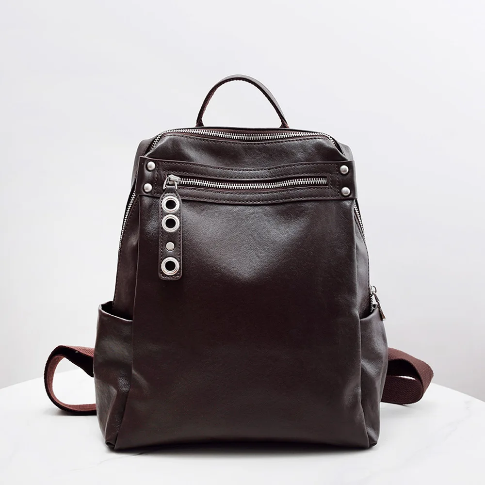 

Layer Vegetable-tanned Cowhide Backpack 2026, Large-capacity Travel Genuine Leather Women's Bag, Business Trip
