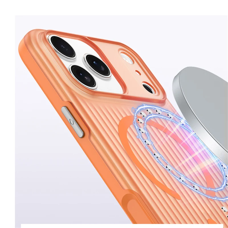 حافظة شحن لاسلكية مغناطيسية غير لامعة لهاتف آيفون 17 برو ماكس 17 برو 17 AI تعمل باللمس زر الكاميرا غطاء مقاوم للصدمات #5