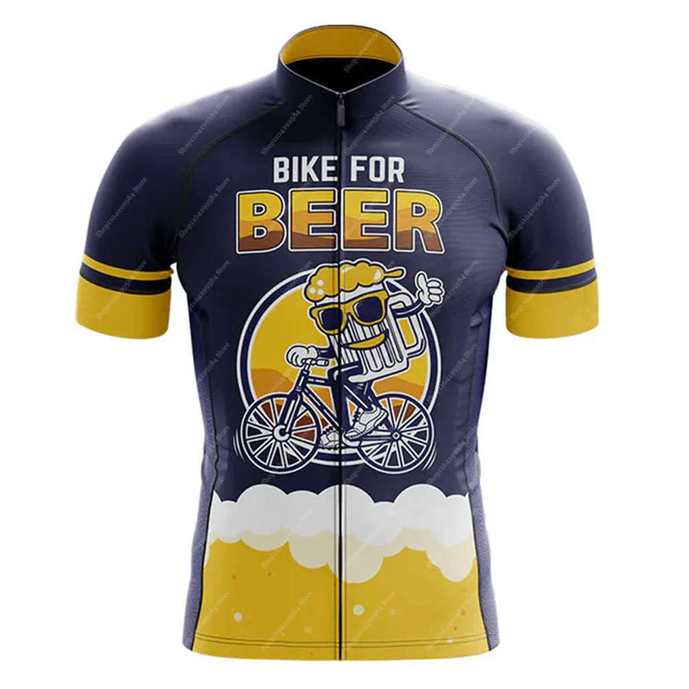 Beer Team Cycling Jersey Short Sleeve Breathable Triathlon Bike Jersey Summer Cycling Clothing