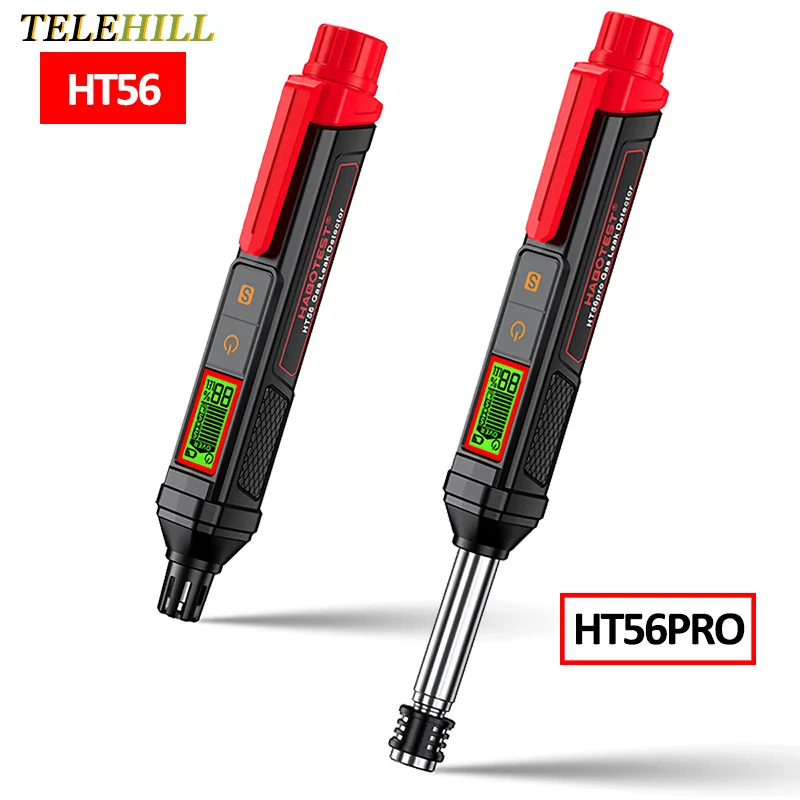 HT56 Combustible Gas Leak Detector 100-1000PPM HT56 Pro Flexible Portable Natural Gas Leak Detector with Audible & Visual Alarm