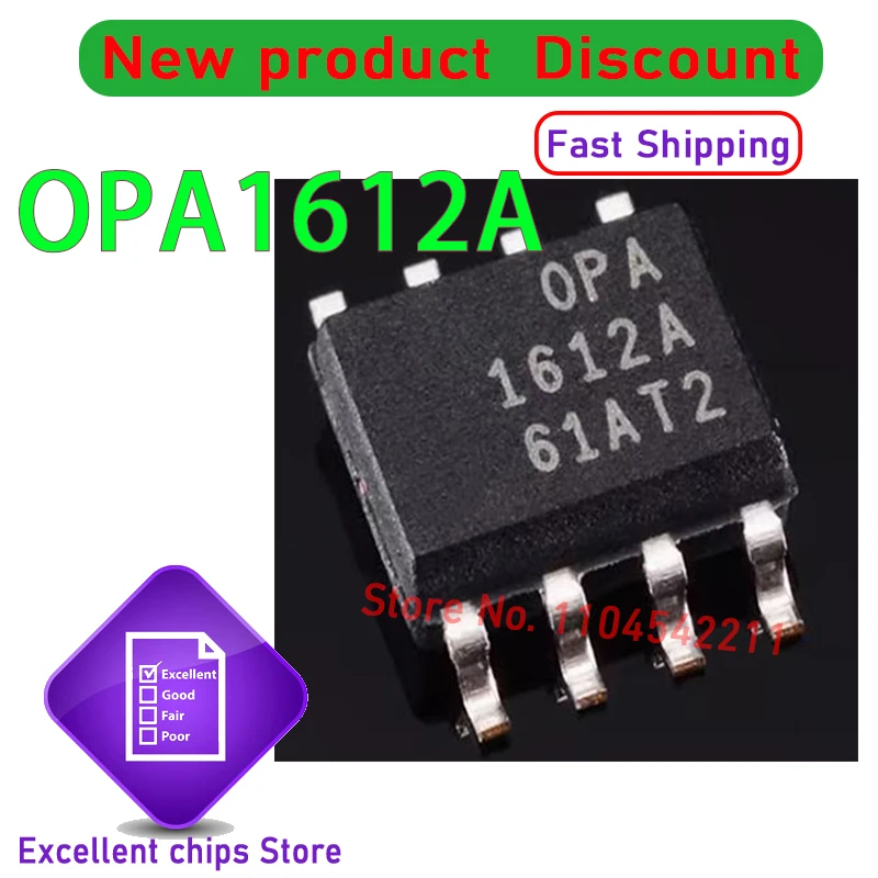 2 PCS OPA1612AIDR OPA1612A OPA1612 SOP8 Febre Áudio Amplificador Operacional Duplo IC