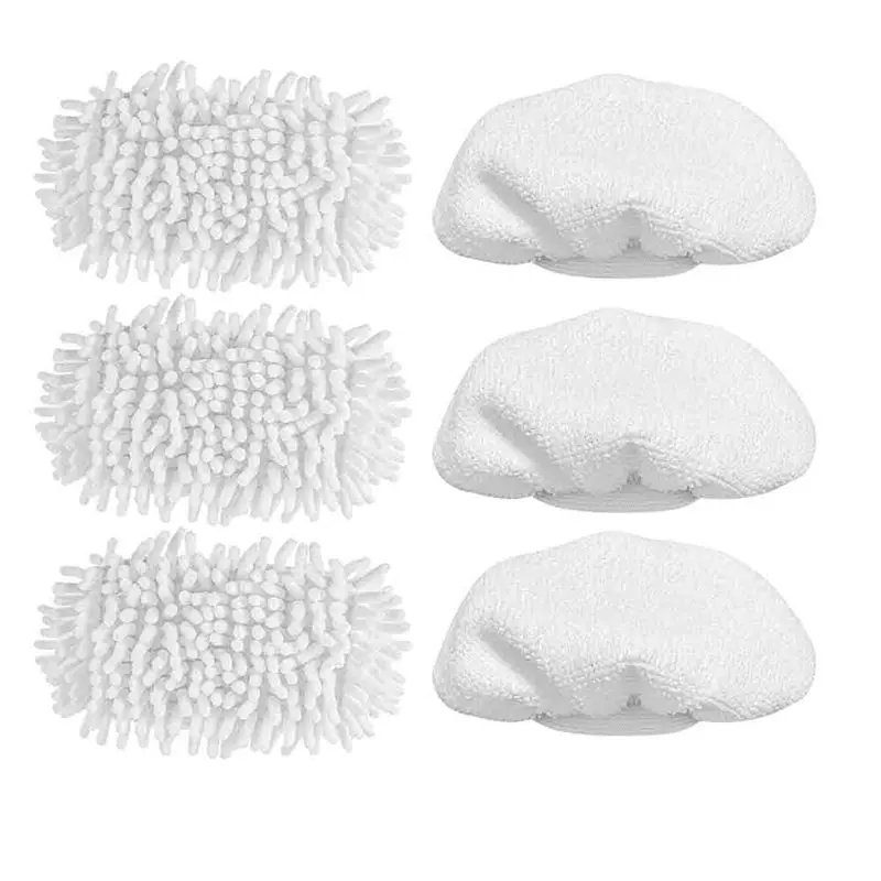 

【ESSENTIALS 】6 Pc Universal Steam Cleaner Accessories,Reusable Steam Shot Attachments, Steam Mop Pads,Handheld Steamer Washable