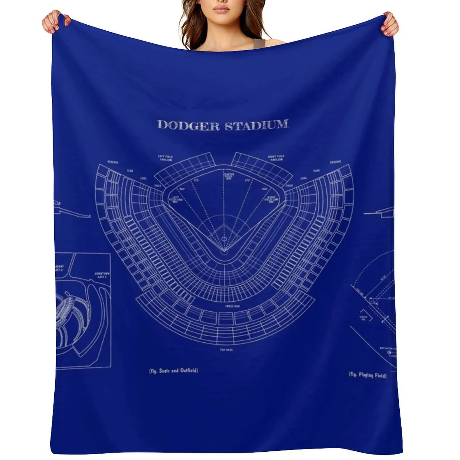 

Dodger Stadium (White Stencil-No Background) Throw Blanket Blankets For Bed Luxury St Kid'S Nap Blankets