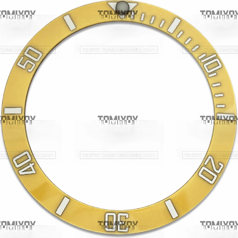 38MM Green Gold Pink Grey Ceramic Sloped Luminous Spot Watch Bezel Insert Fit For RLX SUB Mechanical Wristwatch
