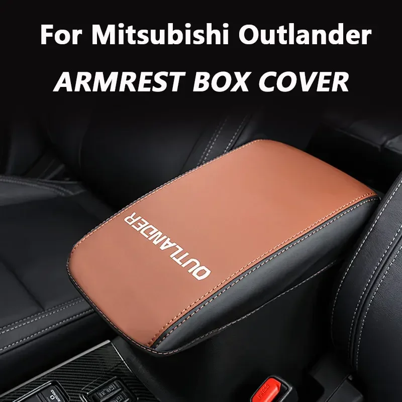 Car Armrest Cover Leather for Mitsubishi Outlander 2013-2022 Central Control Armrest Box Protection Cushion Interior Accessories