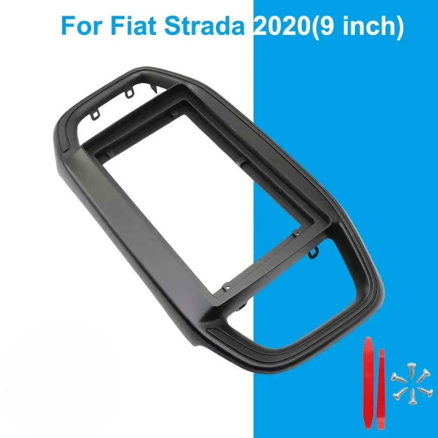 For Fiat Strada 2020 9 Inch Car Radio Fascia Frame with CANBUS Decoder Wiring Harness Stereo Dash Panel Kit