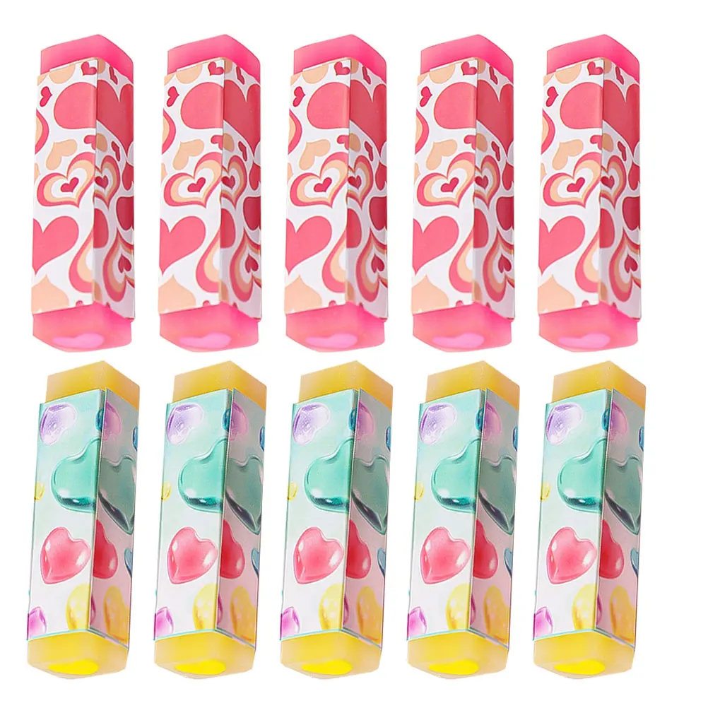 

12 Pcs Heart Cute Jelly Valentine Cube Household Pencil Eraser Rubber School Office Supplies Student Gift Pencil Eraser