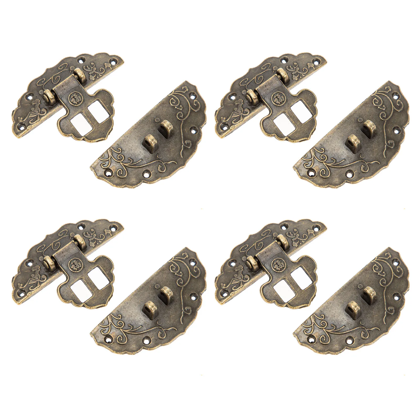 

4 Pcs Alloy Buckles for Jewelry Box Retro Locks Earring Case Gift Box Hardware Earring Case Buckle Durability Decorative
