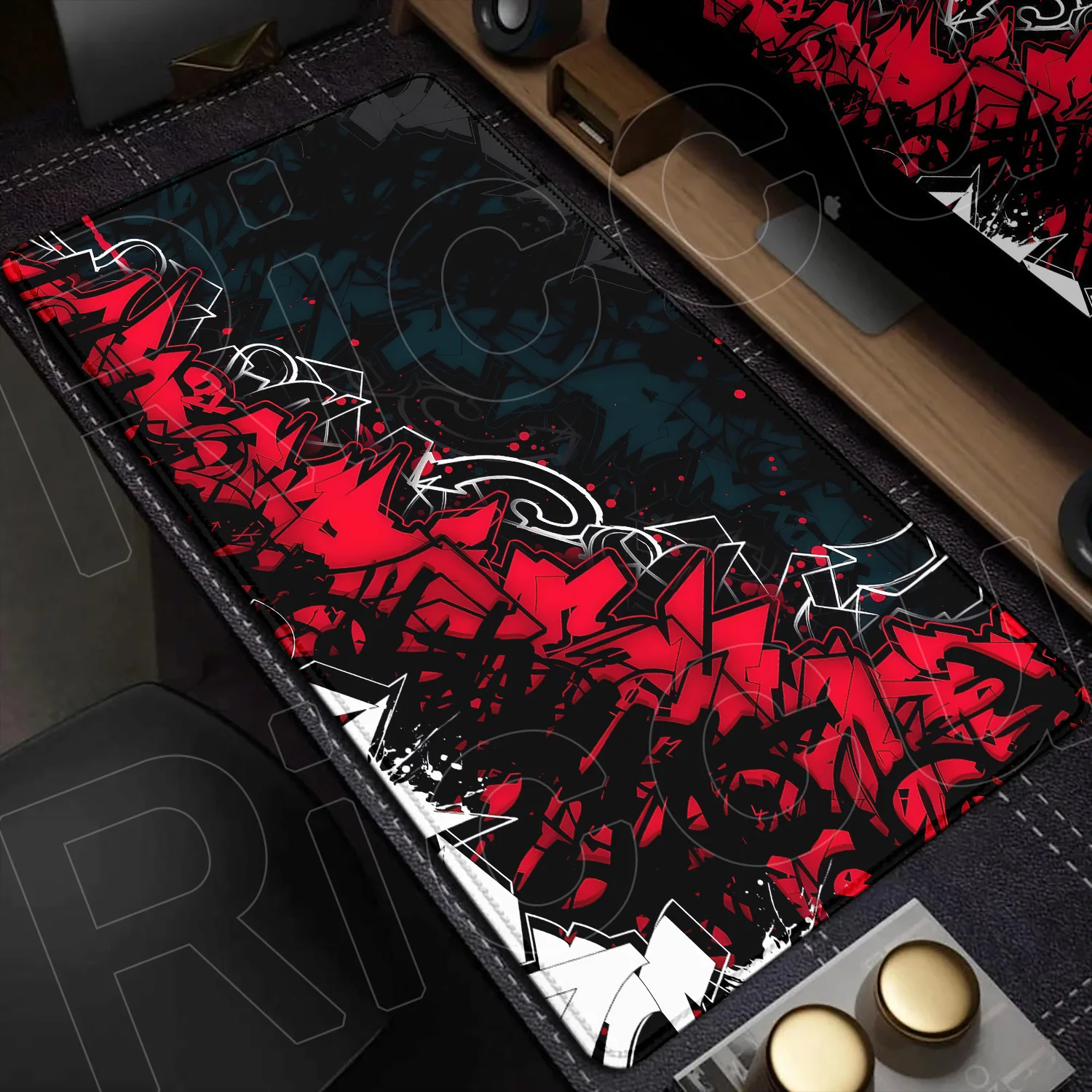 

Коврик для мыши XXL с HD-печатью в стиле уличного граффити, игровой коврик для стола, резиновый коврик для компьютера, аксессуары для ПК, коврик для клавиатуры, настольный коврик