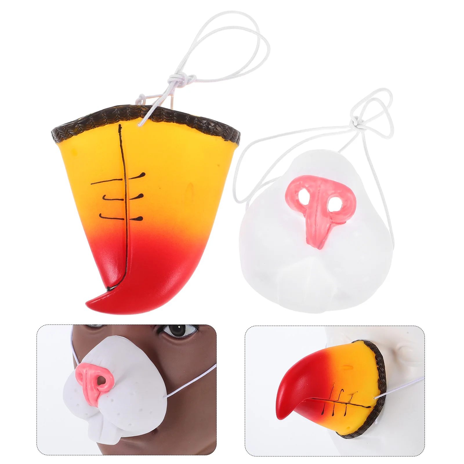 2pcs ตกแต่งจมูกกระต่ายชุดกระต่าย Beak Parrot Beak หน้ากากคอสเพลย์จําลองจมูกวัสดุ