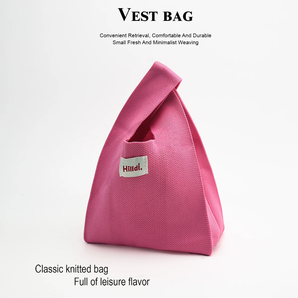 Women's handbag, simple and casual, suitable for carrying mobile phones, keys, lipstick, cosmetics, and other items. Breathable, foldable, and portable, with an open design for easy access. Wide shoulder strap for comf