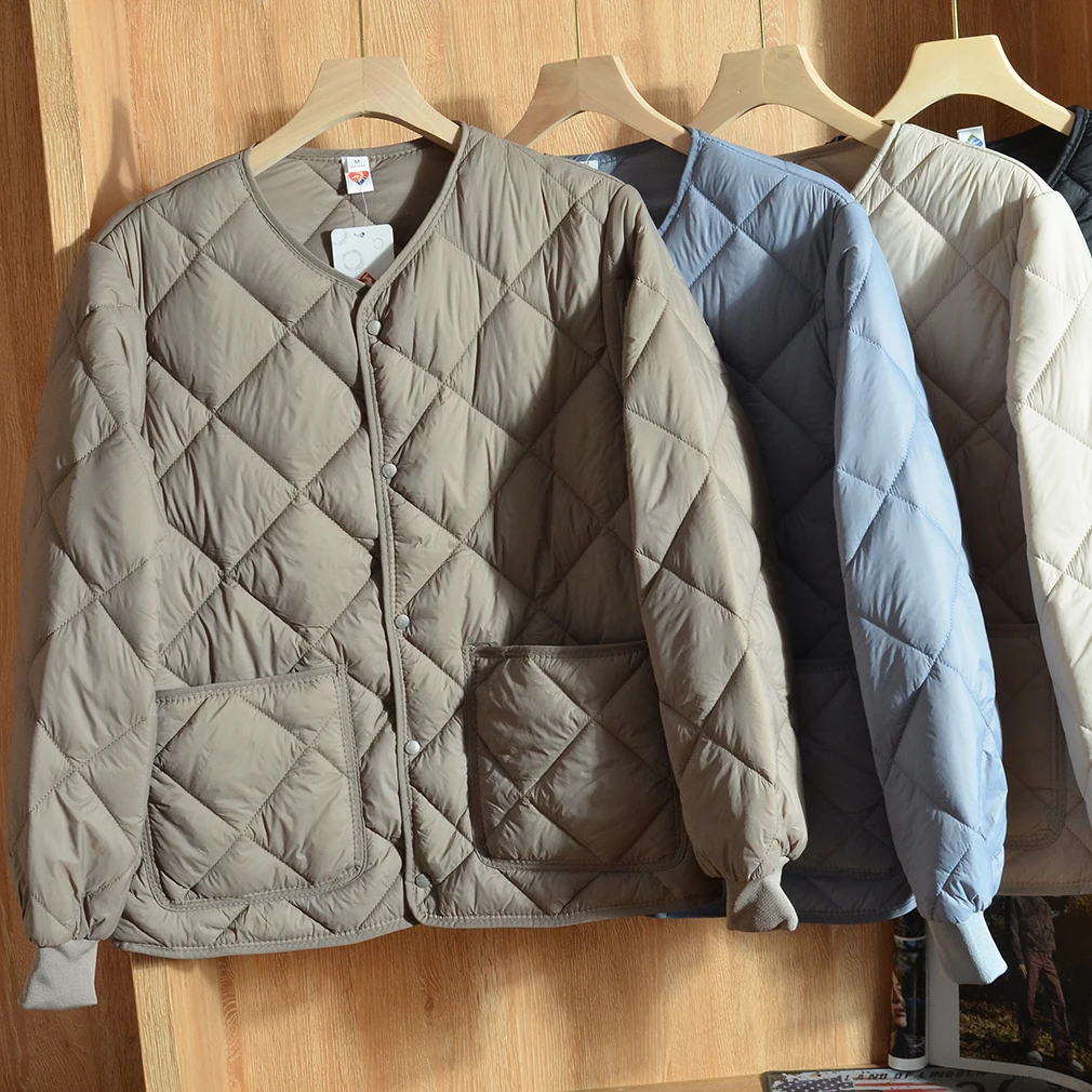 

Мужская модная городская утепленная хлопковая куртка свободного кроя для активного отдыха, легкая, с прострочкой, осенне-зимняя, новинка