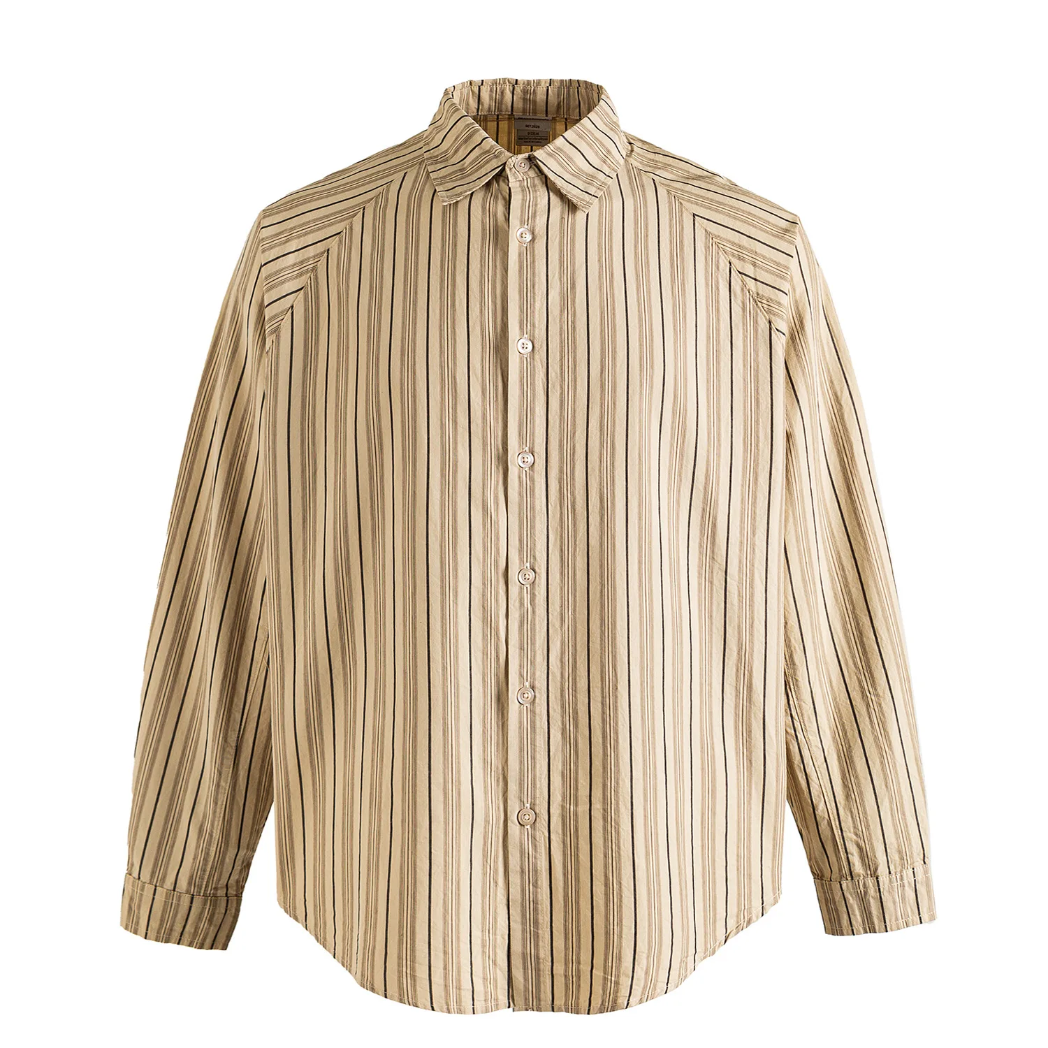 

Men Japanese Korean Streetwear Cityboy Fashion Stripe Long Sleeve Loose Casual Oversize Cargo Shirts Man Blouses