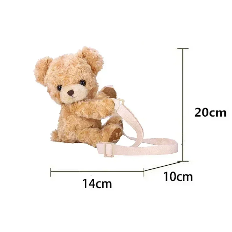 Urso bonito do sorriso Saco macio da boneca do luxuoso para mulheres e meninas, mini saco do mensageiro do cruz-corpo, mini sacos adoráveis do urso, presentes