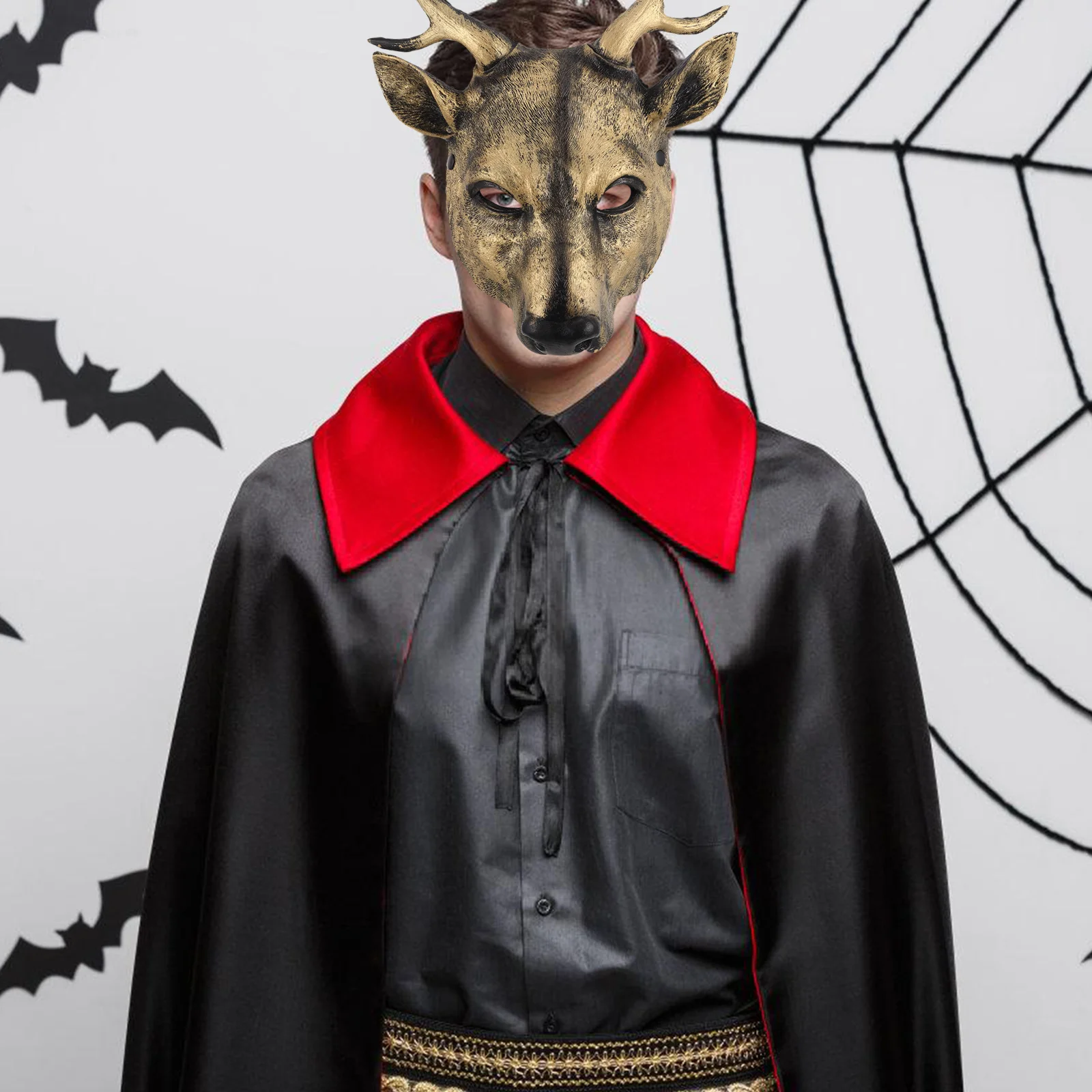 

Realistic Deer Mask Comfortable Adjustable Fit for Halloween Party Cosplay Costume Animal Masquerade Use Deer Head Mask Costume