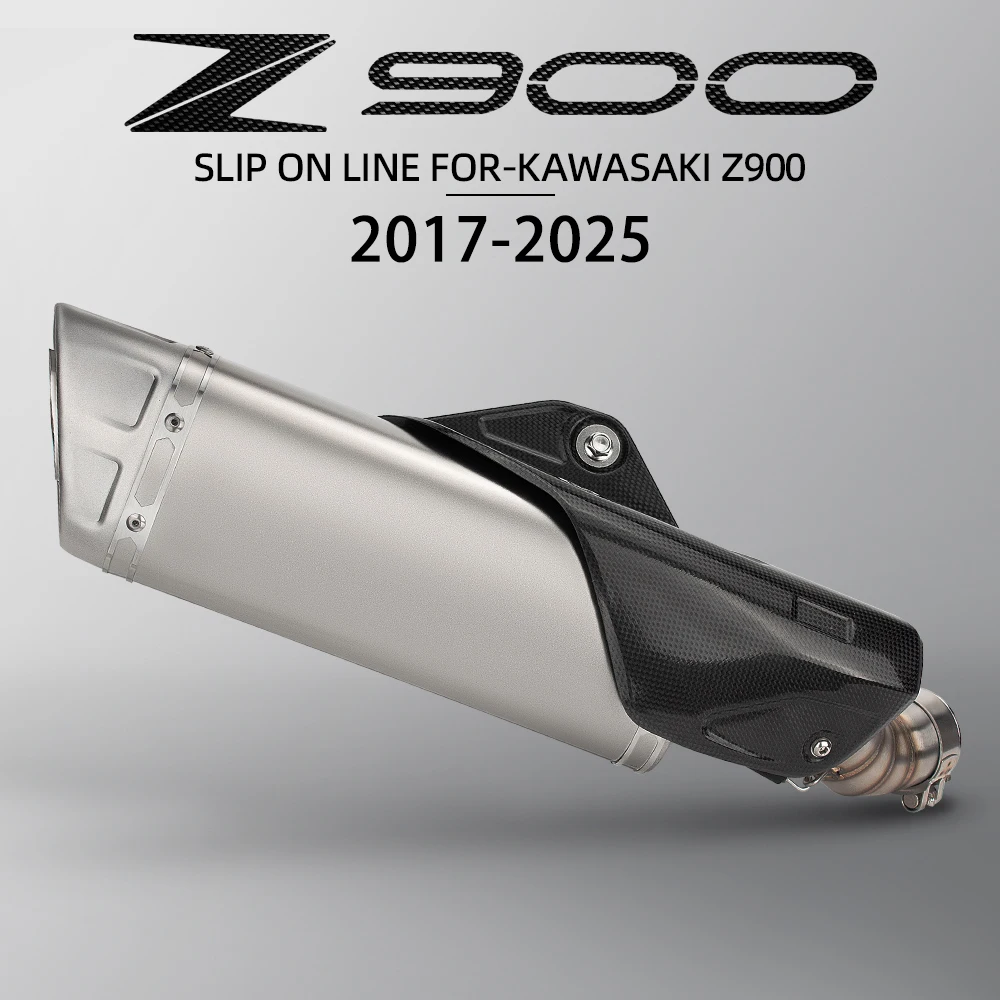 

Надеваемая выхлопная труба мотоцикла, модифицированная средняя труба, карбоновая крышка, глушитель с DB Killer Escape Kit для Kawasaki Z900 2017-2025