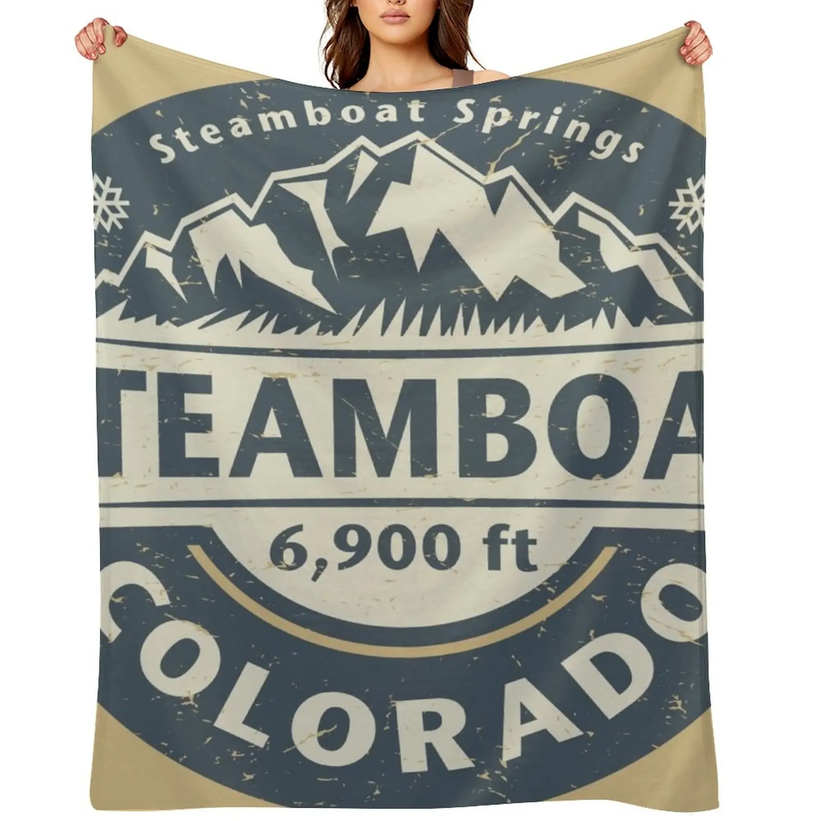 

Steamboat Springs, Colorado Throw Blanket Cute Picnic Camping Blankets