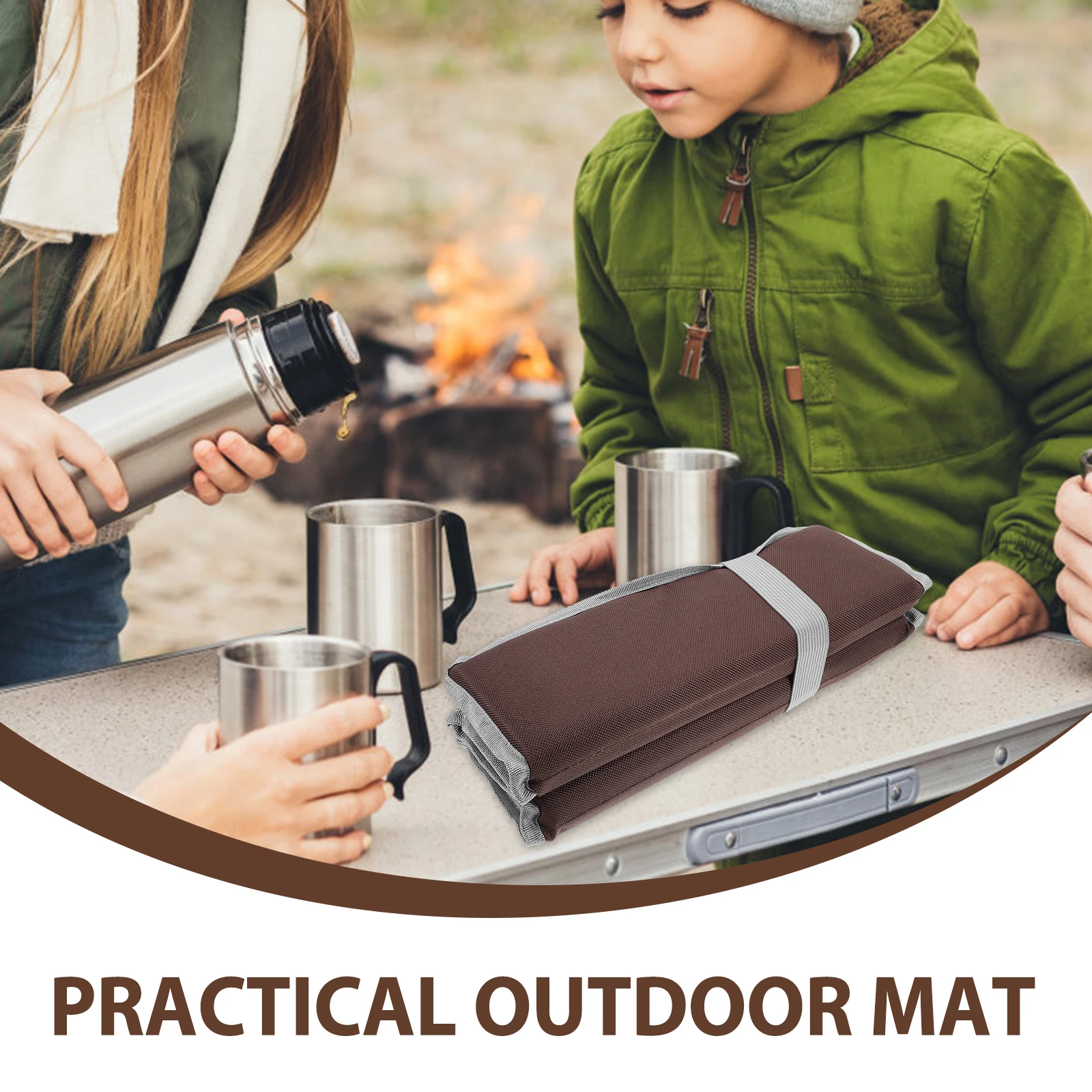 

Hiking Folding Cushion along with Camping Mat Multifunction Outdoor Seat Pad Coffee Oxford Cloth