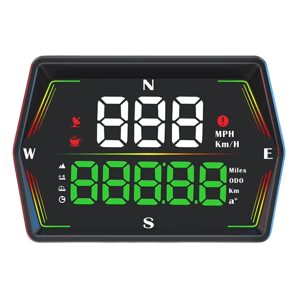 Automotive Heads Up Display Unit Digital Speedometer Automatic Light Sensor Compact Structure Customizable Alerts