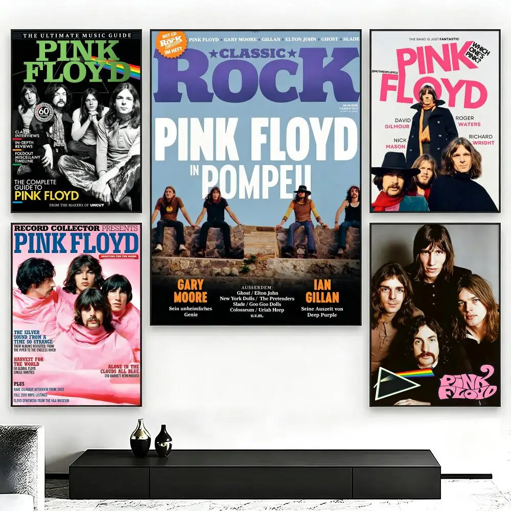 Band Pink FloydS Poster Poster Nordic HD Self-Adhesive Wall Sticker Home Café Bedroom Living Room Art Decor Gift