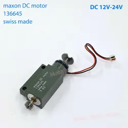 Swiss Maxon 136645 Engine DC 12V 18V 24V Mini 7-pole Rotor Coreless Motor Ball Bearing Gear Dual shaft 12T Gear 0.5 Modules