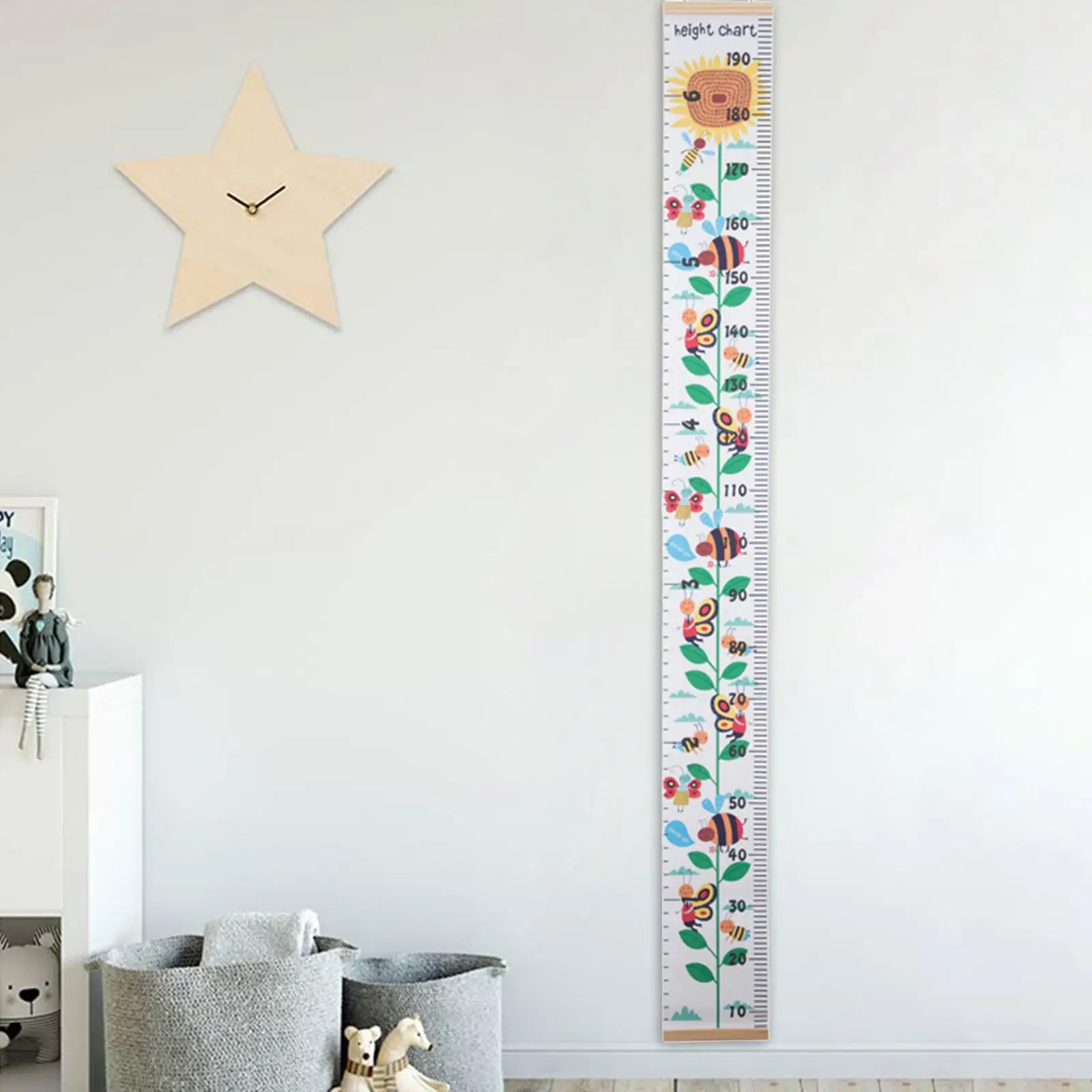 

Bby Growth Chrt Durble Mesure Scle Esy to Red Wll Decls Kids Height Mesuring Ruler for Children Decor Bedroom Nursery