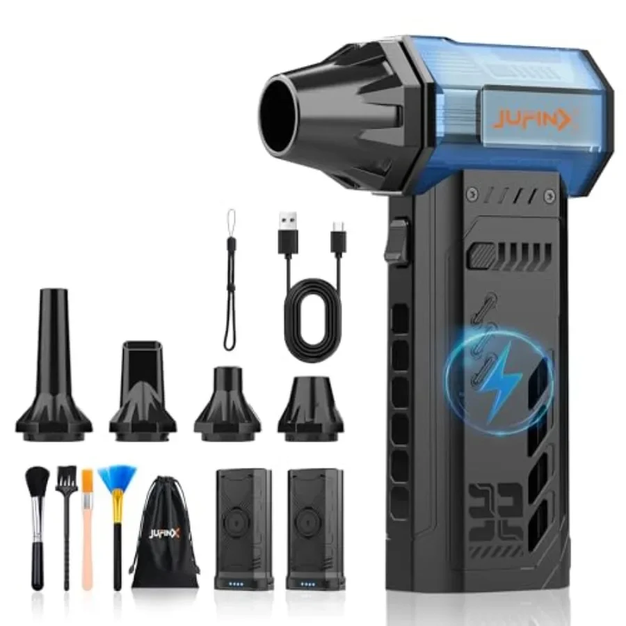 Air Duster 250000 U/min Electeic Air Duster Austauschbare Batterien 2 Stück Langlebiges kabelloses Mini-Gebläse 3 Gänge einstellbar Kabellos ai