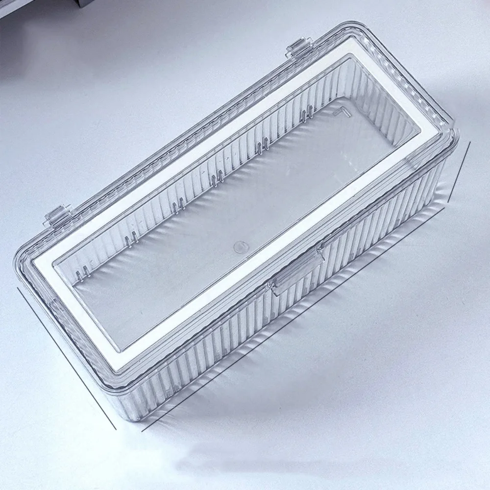 

Acrylic Doll Clothing Storage Box Transparent Striped Coffee Capsule Storage Box Flip Top Large Capacity