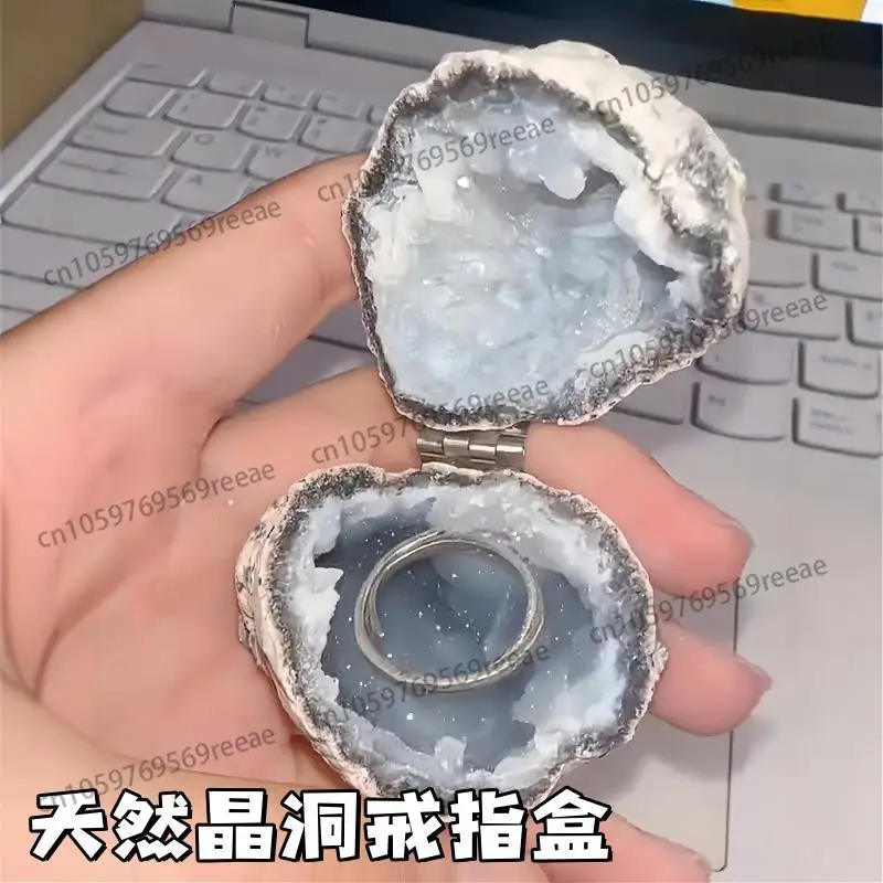 

Mexican Geode Ring Box Gift for Girlfriend Creative Surprise Natural Stone Ornament Jewelry Storage