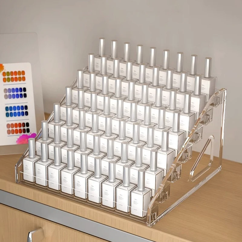 

1pc Acrylic Transparent Multi-layer Nail Polish Display Stand Lipstick Storage Box Nail Salon Cosmetic Tabletop Display Rack