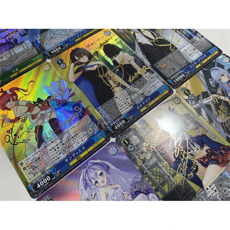 9pcs/set Anime Azur Lane FFNF Surcouf HMS Ajax Collection card toys Diy Homemade Bronzing Flash card Christmas birthday gift