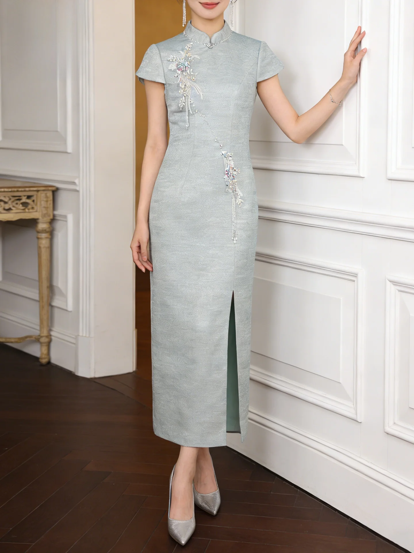 

Ele New Chinese Sle Wedding Dr for Women Materni Celebration Ceremony Engagement Dinner Par Long Evening Gown