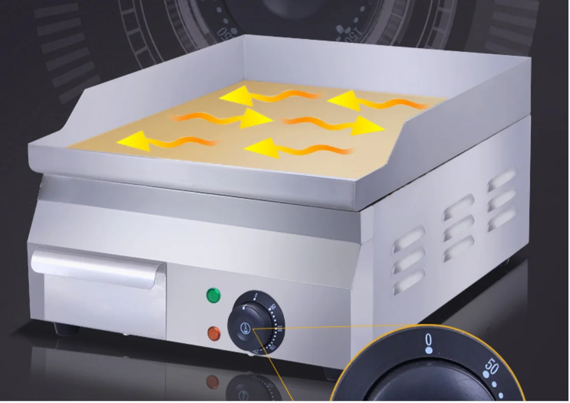 상업용 주방 스테인레스 스틸 볶음밥 비프스테이크 전기 플랫 플레이트, 가스 팬케이크 철판