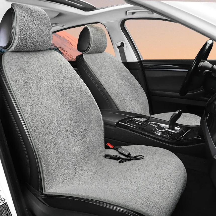 

2023 New Car Heated Seat Cushion Made of Lamb Fleece Material, Comfortable and Warm, Suitable for Single Seat, Double Seat, and