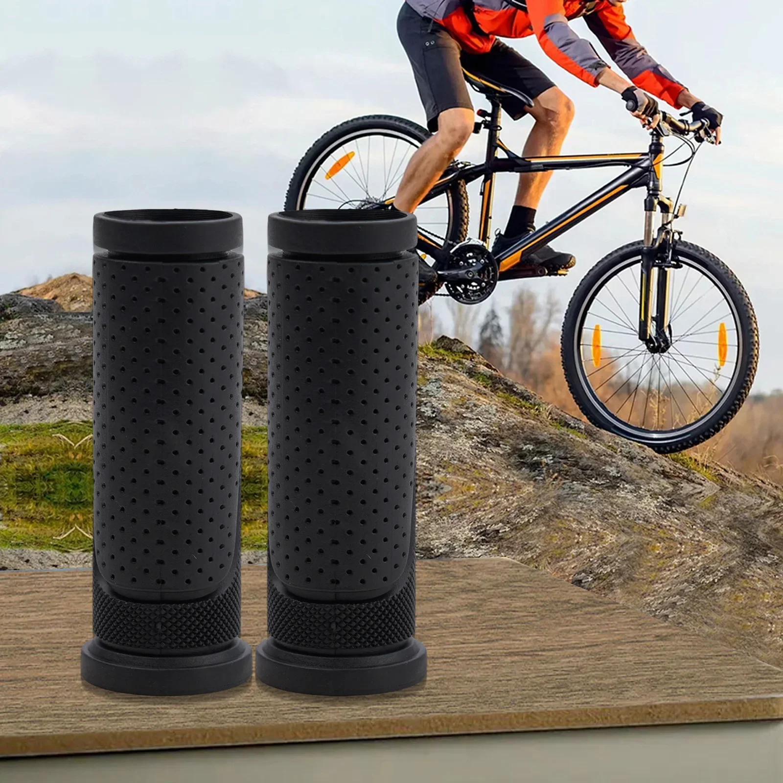 

1pair Coordinating Bike Handlebar Grips Tape And Pads Convenient To Use Black 125mm 90mm Bicycle Parts