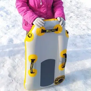 

Factory Wholesale Foldable Towable Snow Tube Winter Sports Inflatable Toboggan Drop Stitch Snow Sled With Handles For Sale