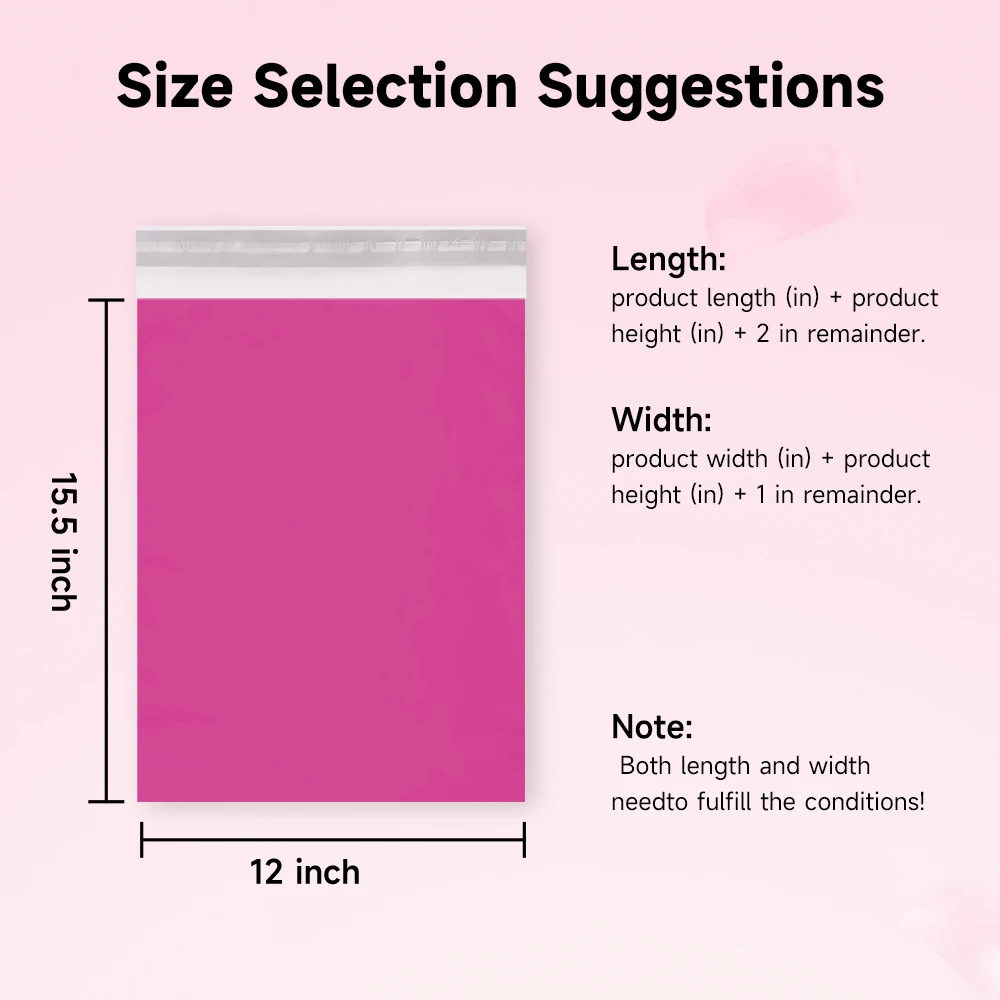 Pink Poly Mailers Shipping Bags For Clothing, Poly Bags Shipping Envelopes, Strong Self Seal Mailing Bags For Small Business