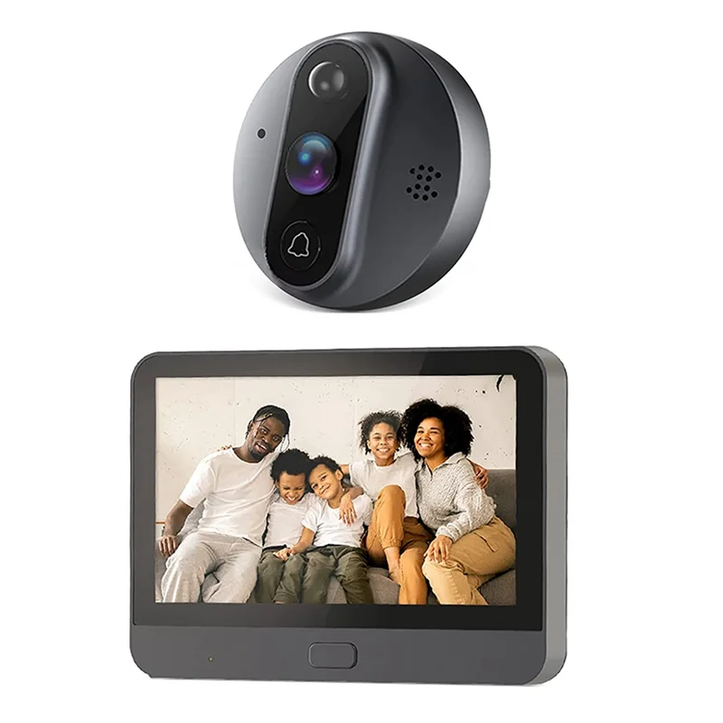 AC56-Smart Tuya 1080P Wifi جرس الباب العين كاميرا بثقب دقيق 4.3 بوصة PIR FHD الأشعة تحت الحمراء جرس الباب الذكي ل Alexa Google